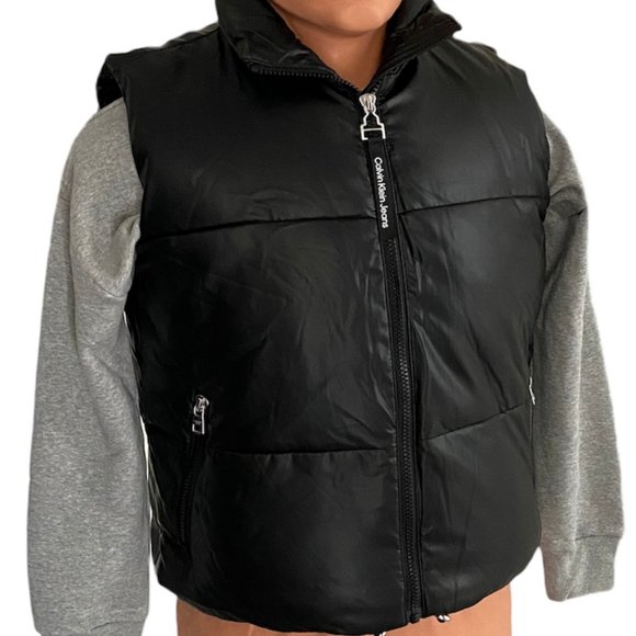 💖MEGA SALE💖Calvin Klein Men CJCV7008 Polyester Zip Puffer Black Sleeveless - Picture 2 of 12